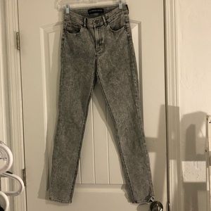 EXPRESS 4L grey washed high waisted legging jeans